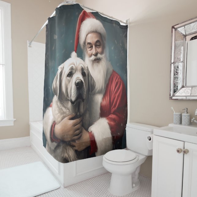 Anatolischer Schäferhund mit Weihnachten des Weihn Duschvorhang (Beispiel)