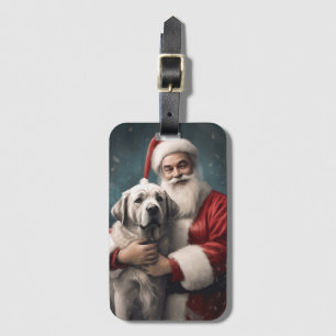 Anatolischer Schäferhund mit Weihnachten des Weihn Gepäckanhänger