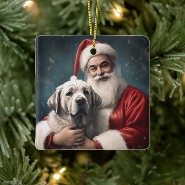 Anatolischer Schäferhund mit Weihnachten des Weihn Keramikornament (Baum)