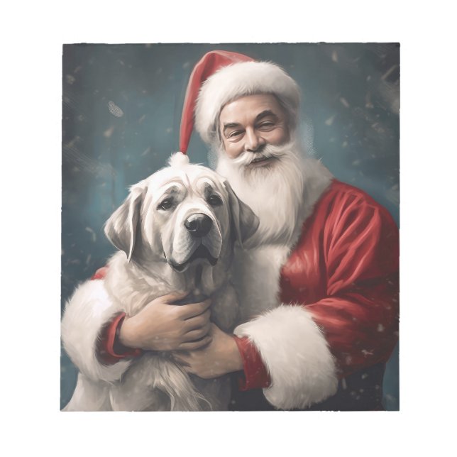 Anatolischer Schäferhund mit Weihnachten des Weihn Notizblock (Vorderseite)