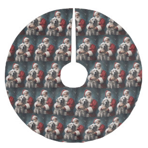 Anatolischer Schäferhund mit Weihnachten des Weihn Polyester Weihnachtsbaumdecke