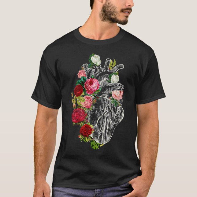 Anatomical Heart And Flowers Show Your Love Women  T-Shirt (Vorderseite)
