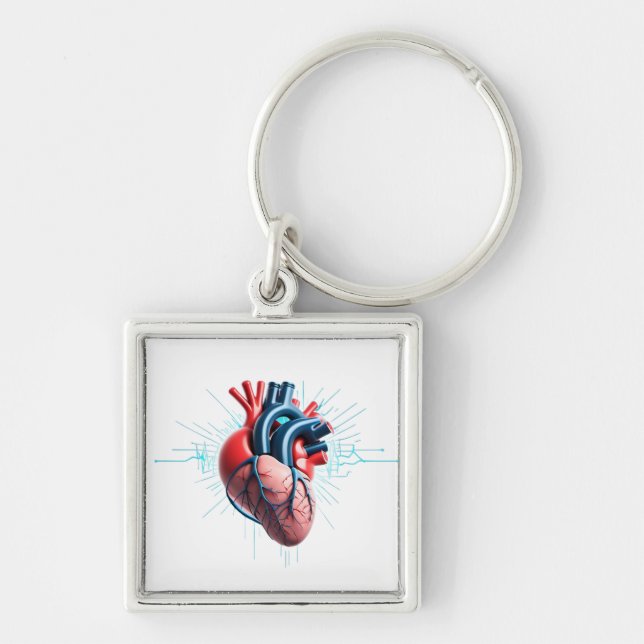 Anatomical Heart - Artistic Medical Abbildung Schlüsselanhänger (Vorne)