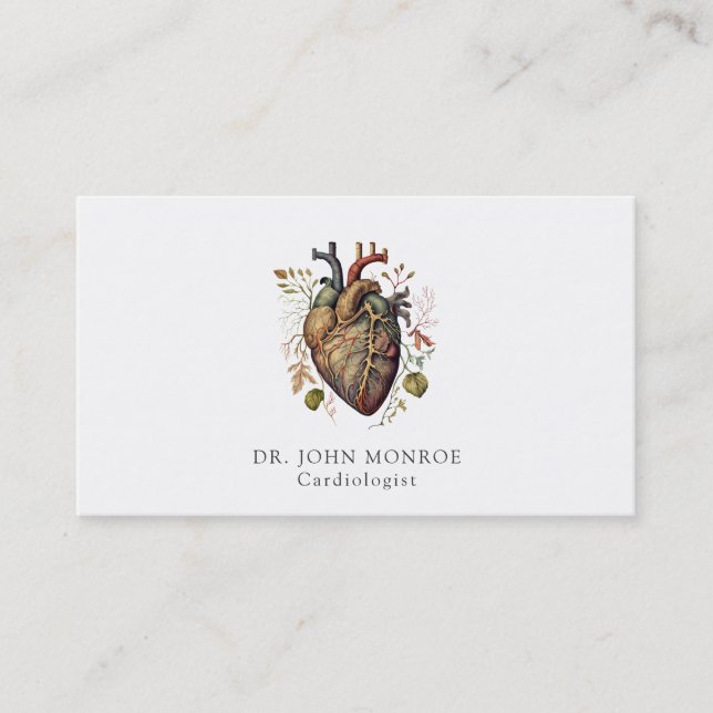 Anatomical Heart Medical Cardiology Visitenkarte (Vorderseite)