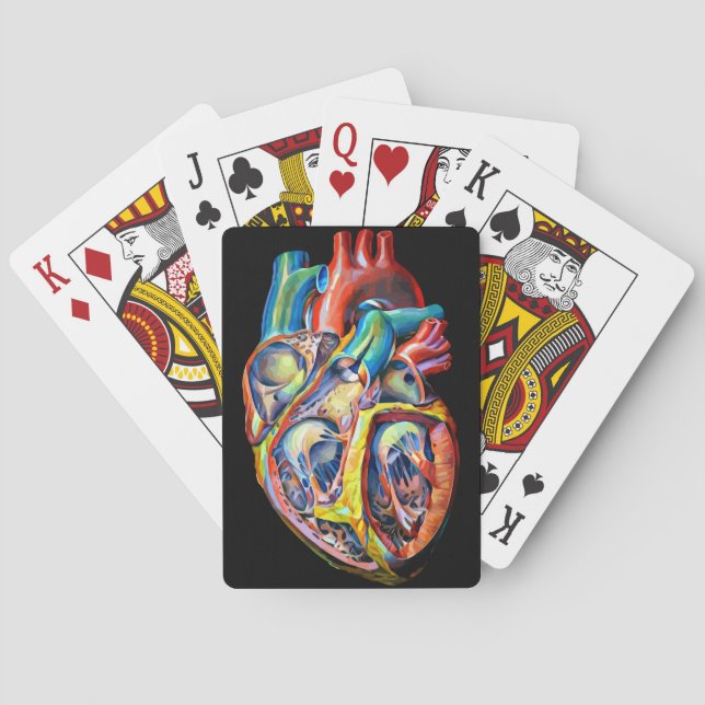 Anatomie abstrakter Herzkunst Spielkarten (Rückseite)