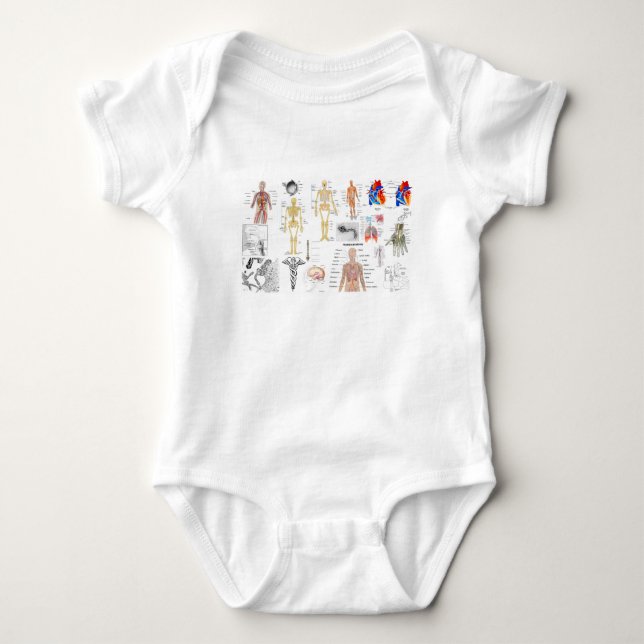 Anatomie Anatomie Medizinische Diagramme voll gefä Baby Strampler (Vorderseite)