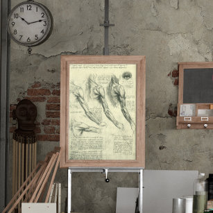 Anatomie Arm und Schulter von Leonardo da Vinci Poster