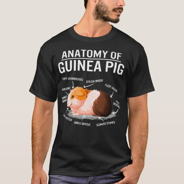 Anatomie der Guinea Schweinefleisch Niedliche Kart T-Shirt (Vorderseite)