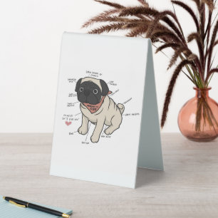 Anatomie der Hundekarte des Mops Tischaufsteller