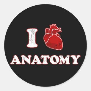 Anatomie der Liebe Runder Aufkleber