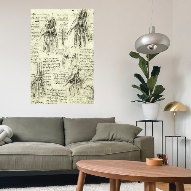 Anatomie der menschlichen Hand durch Leonardo da V Leinwanddruck (Von Creator hochgeladen)