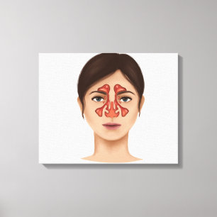 Anatomie der nasalen Kurven Leinwanddruck