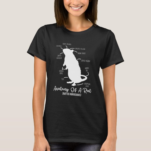 Anatomie der Ratte für alle Rattenliebhaber und Ra T-Shirt (Vorderseite)