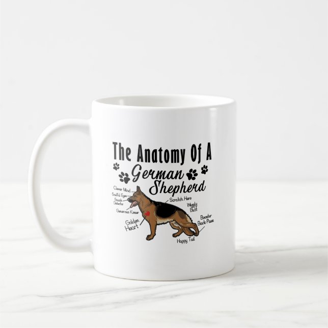 Anatomie der Schäferhund-Tasse Kaffeetasse (Links)