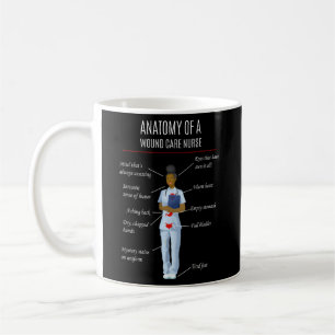 Anatomie der schwarzen Krankenschwester einer Wund Kaffeetasse