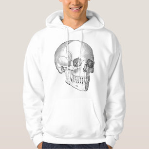 Anatomie der Vintagen Schädelskizze Hoodie