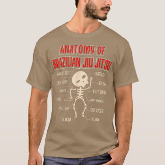Anatomie des brasilianischen Jiu Jitsu Spooky Skel T-Shirt
