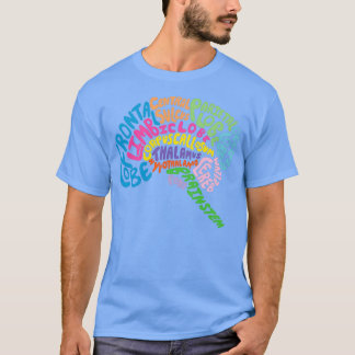 Anatomie des menschlichen Gehirns mit Typografie T-Shirt