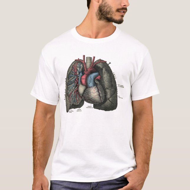 Anatomie des menschlichen Herzens 1902 Vintag T-Shirt (Vorderseite)