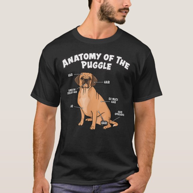 Anatomie des Puggle Funny Dog Lover Mops Beagle B T-Shirt (Vorderseite)