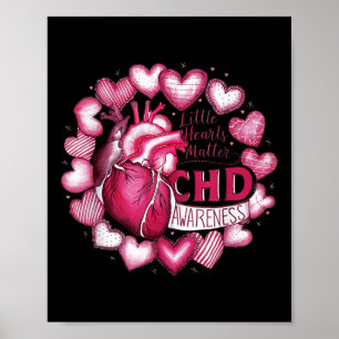 Anatomie des rosa Herzens Valentine Herzklopfen Au Poster