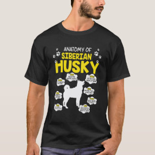 Anatomie des sibirischen Husky-Hundes T-Shirt