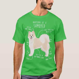Anatomie des weißen und biskuit Samoyed Hundes T-Shirt