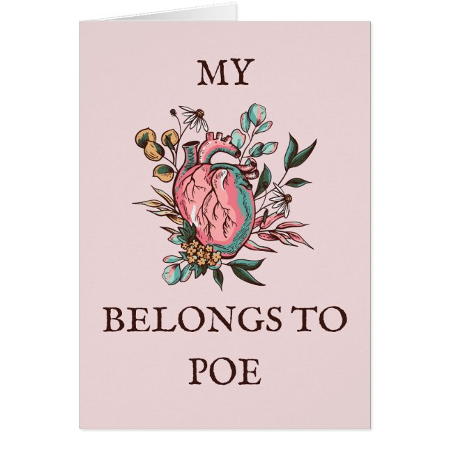 Anatomie du coeur| Carte de voeux Edgar Allan Poe (Devant)