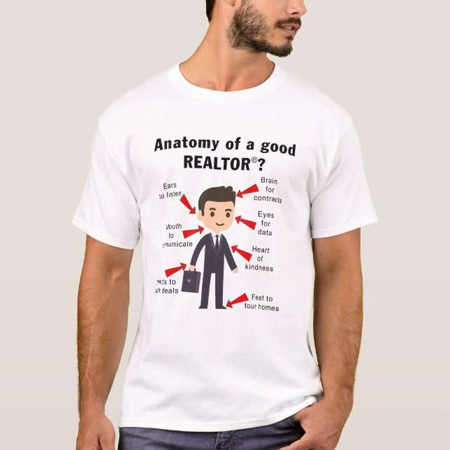 Anatomie d'un bon t-shirt Realtor® Hommes (Devant)