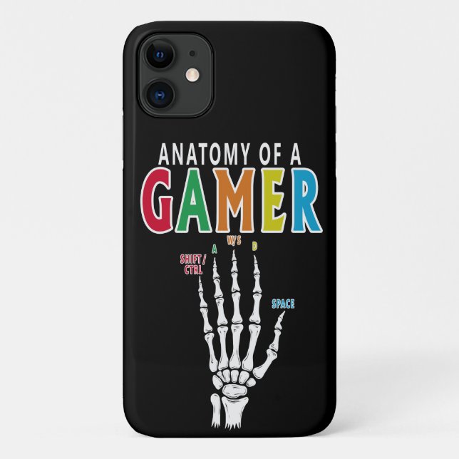Anatomie D'Un Gamer Skeleton Main Funny Coque (Dos)