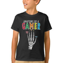 Anatomie D'Un Gamer Skeleton Main Funny T-shirt