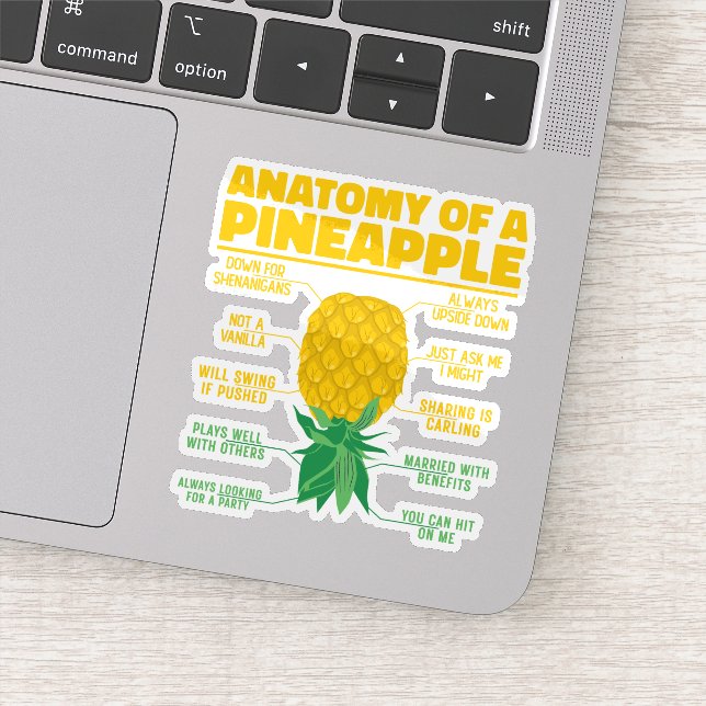 Anatomie einer Ananas Ananas Liebhaber Cooler Anan Aufkleber (Detail)