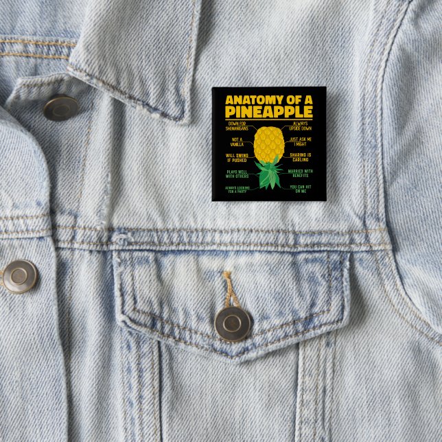 Anatomie einer Ananas Ananas Liebhaber Cooler Anan Button (Beispiel)