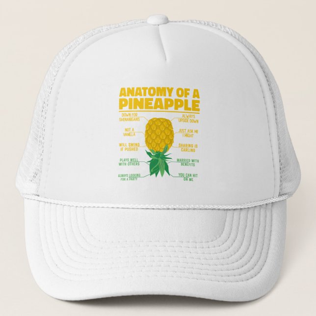 Anatomie einer Ananas Ananas Liebhaber Cooler Anan Truckerkappe (Vorderseite)