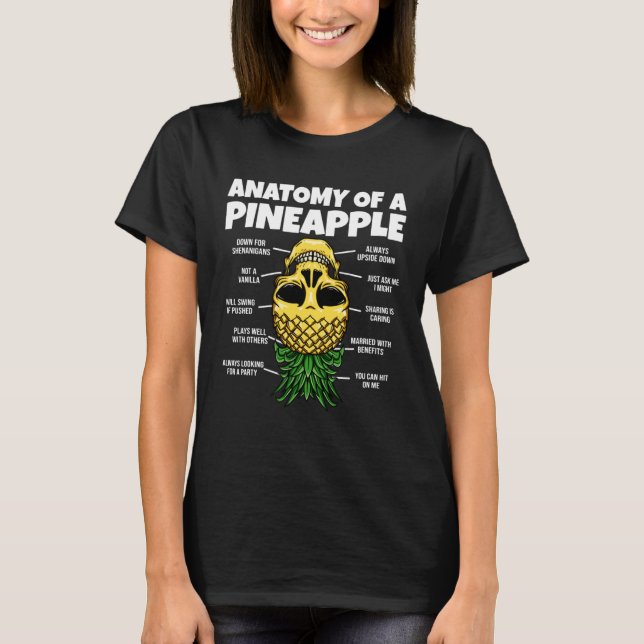 Anatomie einer Ananas auf der Ananas T-Shirt (Vorderseite)