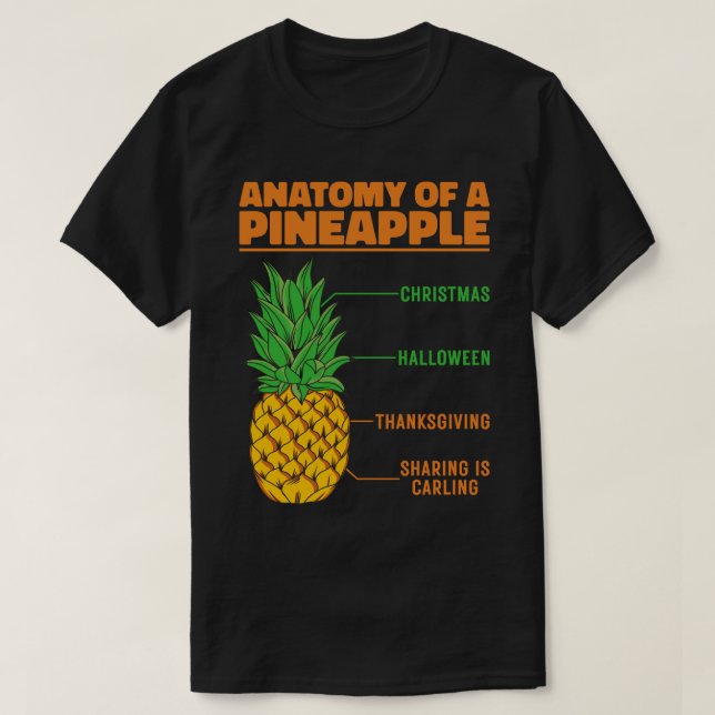 Anatomie einer Ananas Liebhaberfamilie Cool T-Shirt (Design vorne)