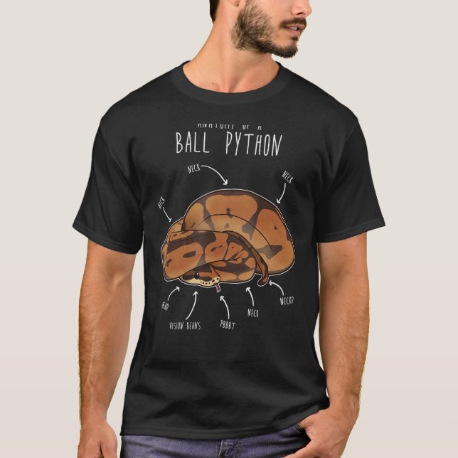 Anatomie einer Ball-Python, Funny Pet Reptile Schl T-Shirt (Vorderseite)