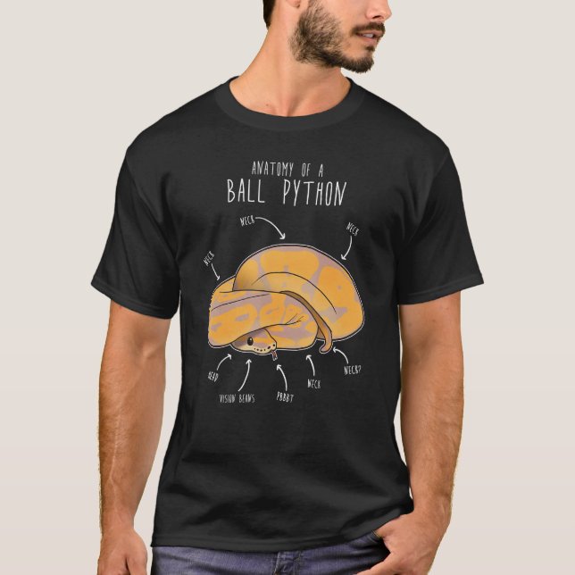 Anatomie einer Bananenballpython, Funny Reptile Sn T-Shirt (Vorderseite)