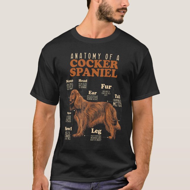 Anatomie einer Cocker-Spaniel-Funktion der Dogu201 T-Shirt (Vorderseite)