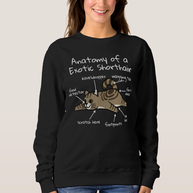 Anatomie einer exotischen Kurzhaarkatze Sweatshirt (Vorderseite)