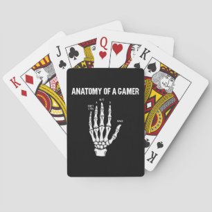 Anatomie einer Gamer Skeleton-Hand Spielkarten