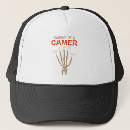 Anatomie einer Gamer Skeleton Hand Tastatur Truckerkappe