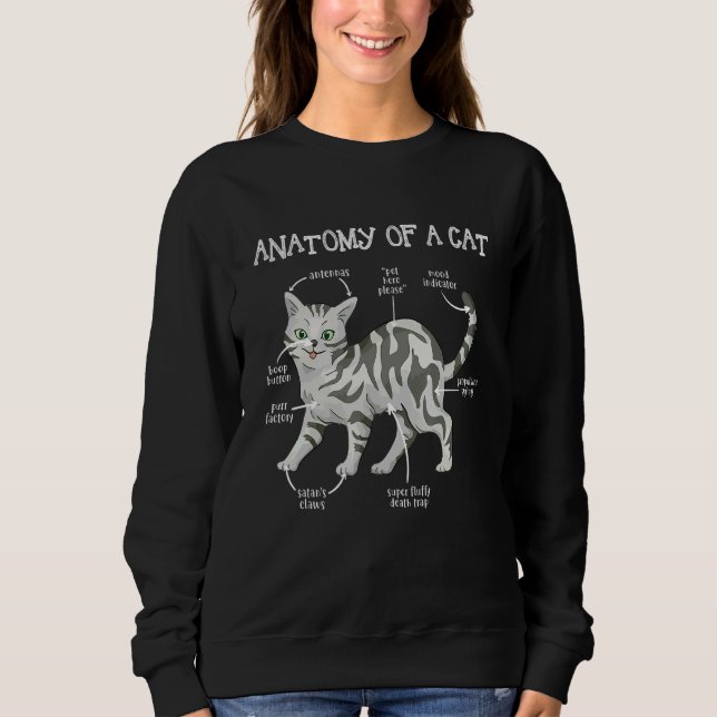 Anatomie einer Katze Sweatshirt (Vorderseite)