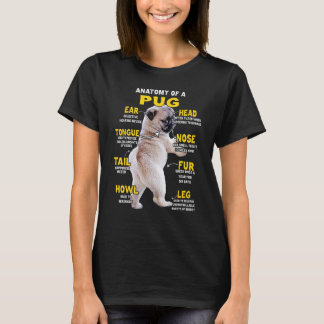 Anatomie einer lustigen Mops-Hund T-Shirt