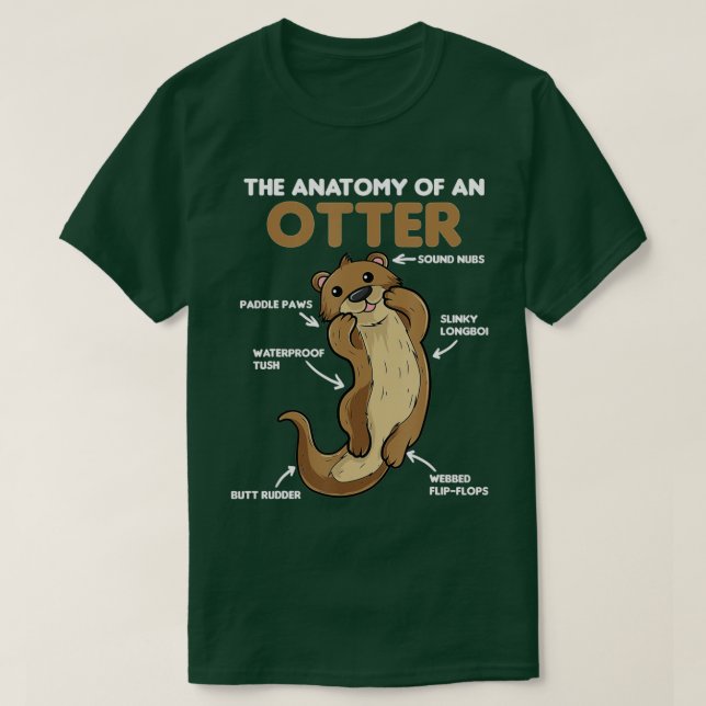 Anatomie einer Otter - 2 niedliche Otter-Erklärung T-Shirt (Design vorne)