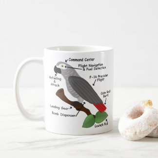 Anatomie eines afrikanisches Grau-Papageien Kaffeetasse