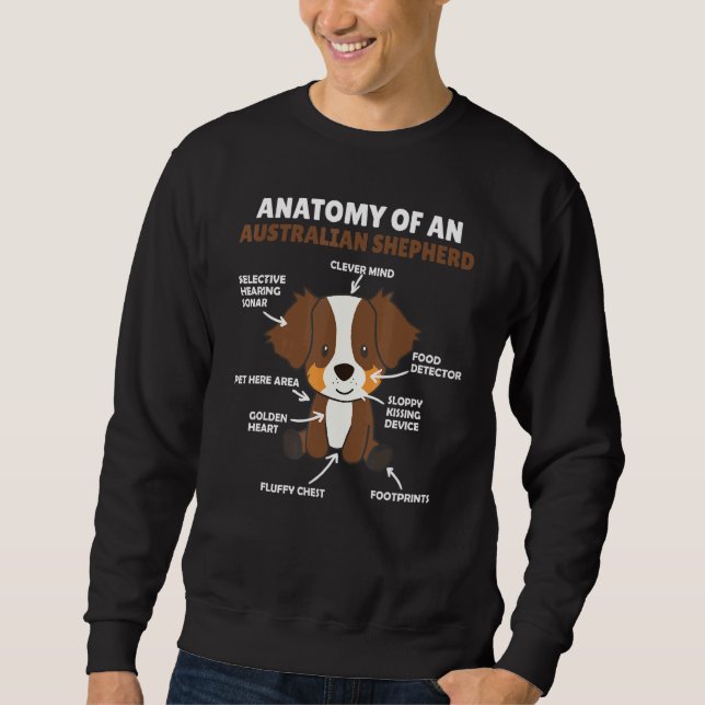 Anatomie eines australischen Schäferhundes Sweatshirt (Vorderseite)