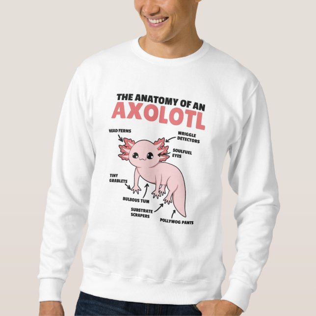 Anatomie eines Axolotl Sweatshirt (Vorderseite)