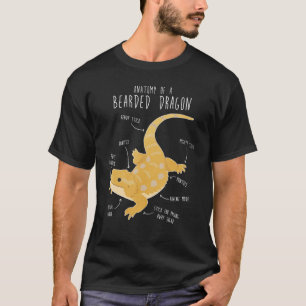 Anatomie eines bärtigen Drachen, Funny Pet Reptile T-Shirt