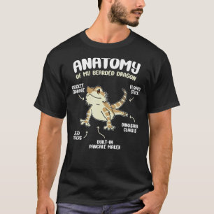 Anatomie eines bärtigen Drachen für Reptilien T-Shirt